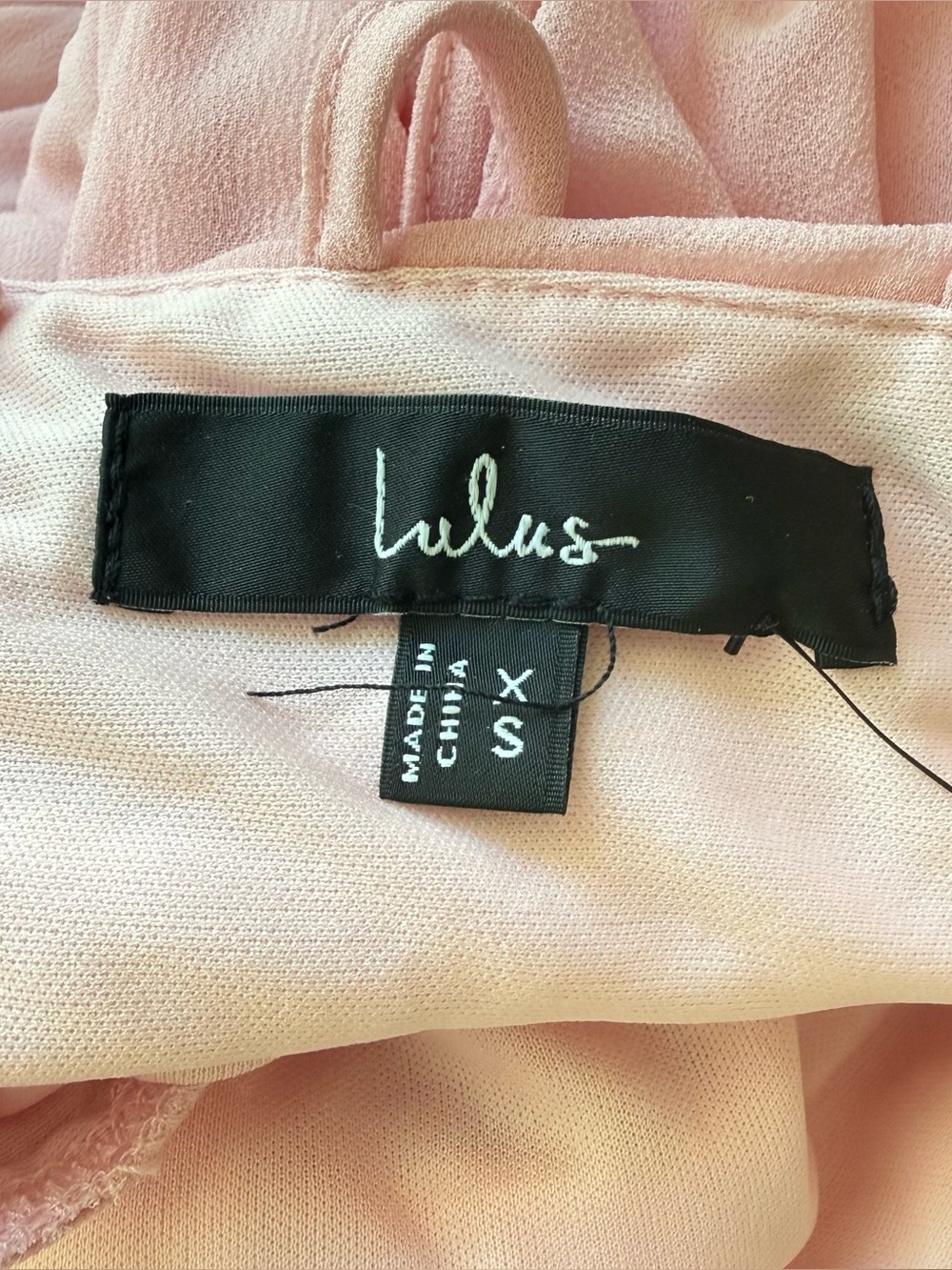 NWT Lulus Lavish Perfection Light Pink Ruffled Tiered Maxi Dress Size XS - Picture 9 of 9